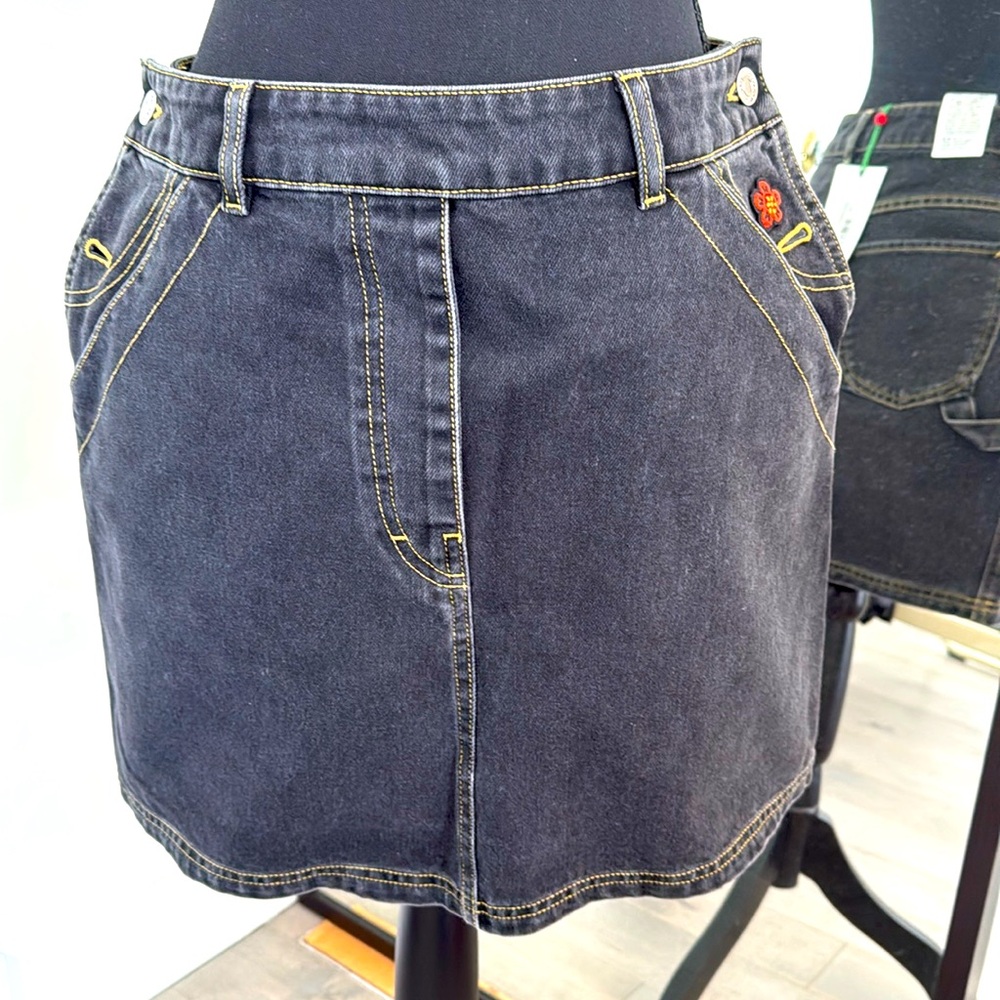 Kenzo A-Line Black Denim Skirt ⭐️ New with Tags! Never Worn! 💎 Size 29, $105